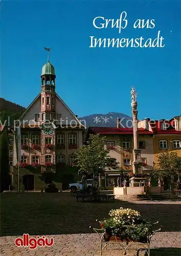 AK / Ansichtskarte Immenstadt Allgaeu Stadtzentrum Brunnen Kat. Immenstadt i.Allgaeu