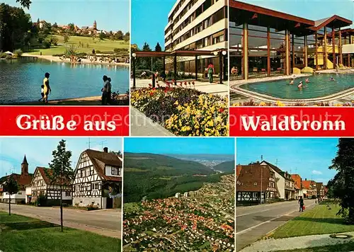 AK / Ansichtskarte Waldbronn Albtal Freibad Kurhaus Fachwerkhaeuser Fliegeraufnahme Kat. Waldbronn