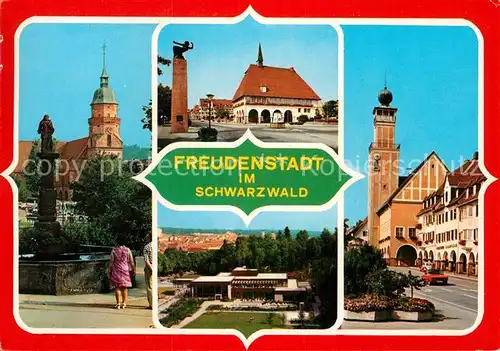 AK / Ansichtskarte Freudenstadt Kirche Rathaus Park Kat. Freudenstadt