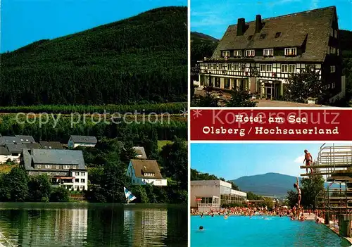 AK / Ansichtskarte Olsberg Sauerland Hotel am See Schwimmbad Kat. Olsberg