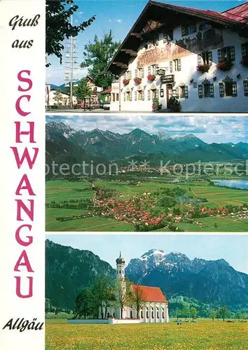 AK / Ansichtskarte Schwangau Hotel Fliegeraufnahme Kirche Kat. Schwangau