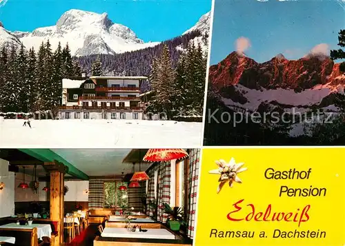 AK / Ansichtskarte Ramsau Dachstein Steiermark Gasthof Pension Edelweiss Gaststube  Kat. Ramsau am Dachstein