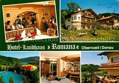 AK / Ansichtskarte Obernzell Donau Hotel Landhaus Romana Grillterrasse Swimmingpool Gaestezimmer Kat. Obernzell