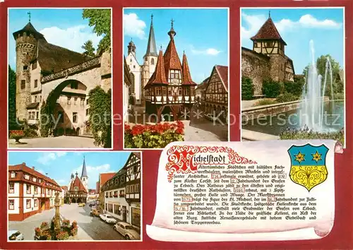 AK / Ansichtskarte Michelstadt Stadtmauer Rathaus Brunnen  Kat. Michelstadt