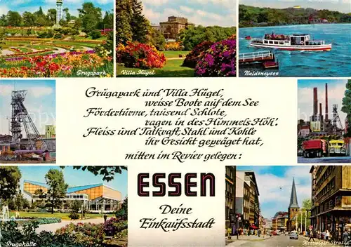 AK / Ansichtskarte Essen Ruhr Grugapark Villa Huegel Foerdertuerme Schlote  Kat. Essen