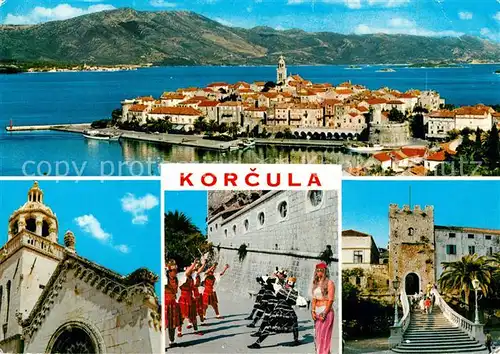 AK / Ansichtskarte Korcula Ritterspiele Schloss Kirche Panorama Kat. Kroatien