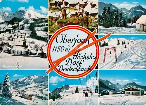 AK / Ansichtskarte Oberjoch Iseler alte Jochstrasse Kuehgrund Wildfuetterung Winterlandschaften  Kat. Bad Hindelang