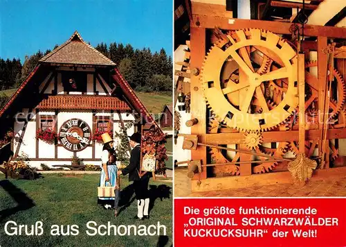 AK / Ansichtskarte Schonach Schwarzwald Original Schwarzwaelder Kuckucksuhr Kat. Schonach im Schwarzwald