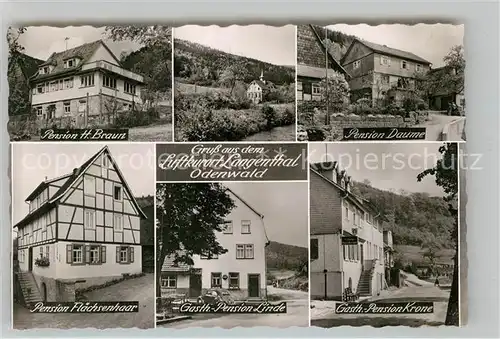 AK / Ansichtskarte Langenthal Odenwald Pension Braun Linde Krone Daume Flaechsenhaar Kat. Hirschhorn (Neckar)