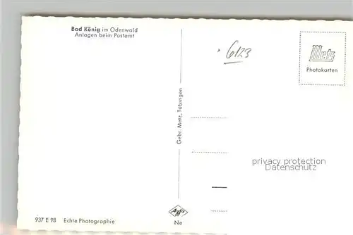 AK / Ansichtskarte Bad Koenig Odenwald Anlagen beim Postamt Kat. Bad Koenig