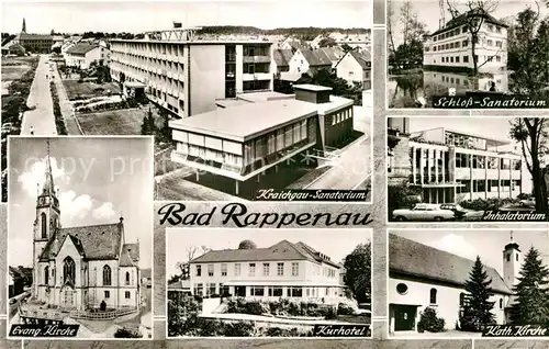 AK / Ansichtskarte Bad Rappenau Sanatorium Kirche Kurhotel Wasserschloss Inhalatorium Bromsilber Kat. Bad Rappenau