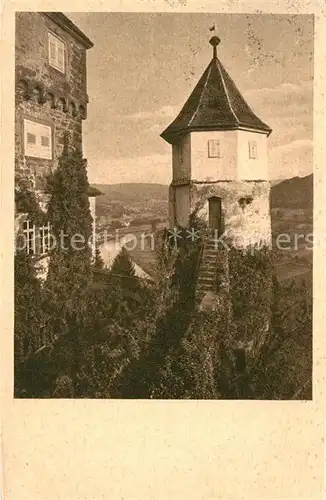 AK / Ansichtskarte Zwingenberg Neckar Schloss Uhrturm