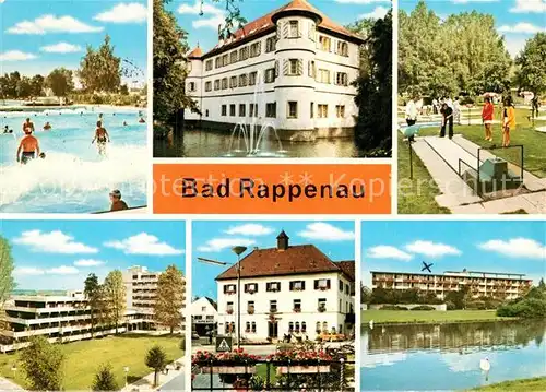AK / Ansichtskarte Bad Rappenau Schwimmbad Kurkliniken Rathaus Schloss Minigolfplatz Kat. Bad Rappenau