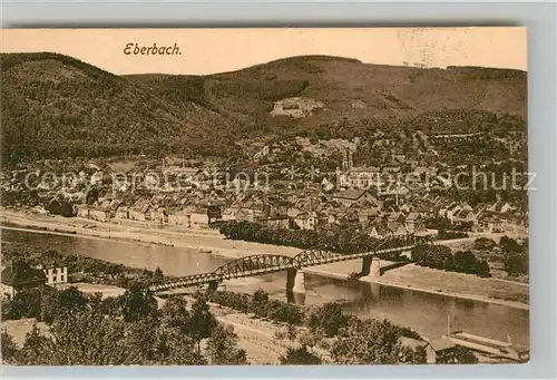AK / Ansichtskarte Eberbach Neckar Panorama Bruecke Kat. Eberbach