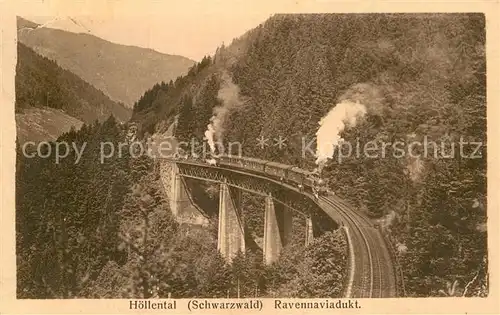 AK / Ansichtskarte Eisenbahn Hoellental Schwarzwald Ravennaviadukt  Kat. Eisenbahn