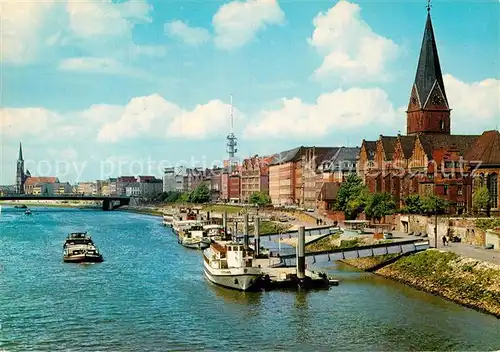 AK / Ansichtskarte Bremen Weser mit Martinikirche und Fernsehturm Kat. Bremen