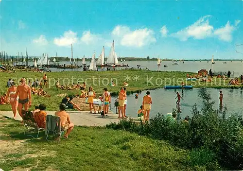 AK / Ansichtskarte Duemmersee Diepholz Badestelle Segelboote