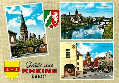 AK / Ansichtskarte Rheine Basilika Emspartie Rathaus Kat. Rheine