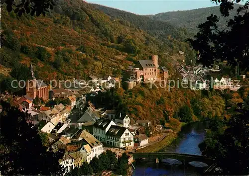 AK / Ansichtskarte Heimbach Eifel mit Kirche und Burg Kat. Heimbach