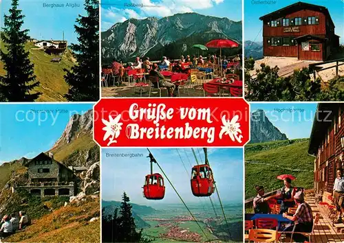 AK / Ansichtskarte Breitenberg Niederbayern Berghaus Allgaeu Rossberg Ostlerhuette Pfrontener Huette Hochalphuette Breitenbergbahn Kat. Breitenberg