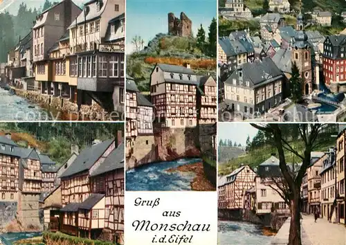 AK / Ansichtskarte Monschau Montjoie Rurpartien Burg Haller Rotes Haus Kat. Monschau