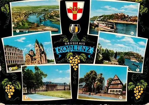 AK / Ansichtskarte Koblenz Rhein Dt Eck Herz Jesu Kirche Schloss Festung Ehrenbreitstein Weindorf Kat. Koblenz