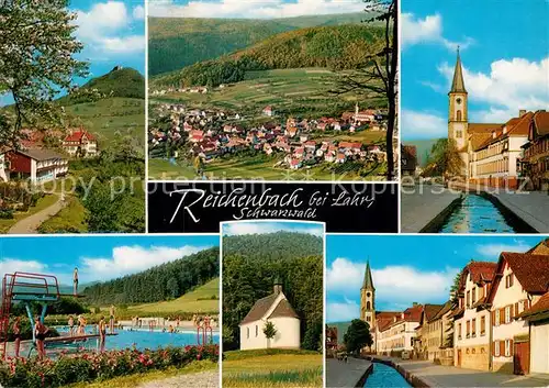 AK / Ansichtskarte Reichenbach Lahr Panorama Kirche Kanal Schwimmbad Kapelle Kat. Lahr