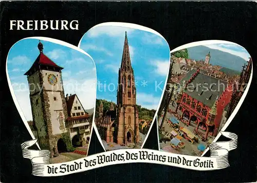 AK / Ansichtskarte Freiburg Breisgau Schwabentor Muenster Kaufhaus Kat. Freiburg im Breisgau