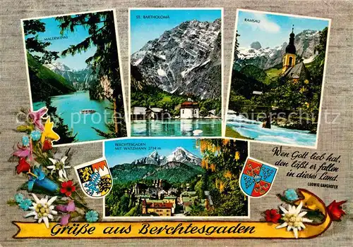AK / Ansichtskarte Berchtesgaden Malerwinkel St Bartholomae Ramsau Watzmann Kat. Berchtesgaden
