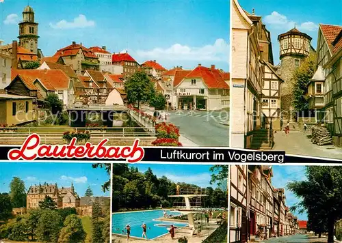 AK / Ansichtskarte Lauterbach Hessen Teilansichten Schloss Schwimmbad Kat. Lauterbach (Hessen)