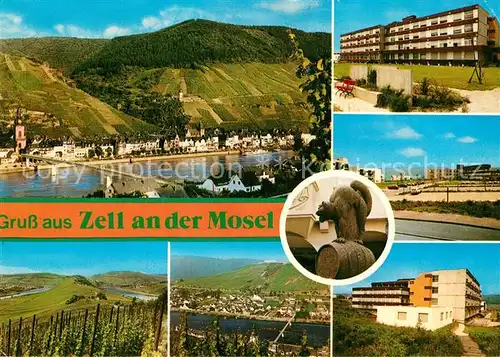 AK / Ansichtskarte Zell Mosel Moselpartie Krankenhaus St Josef und Marienburg Kat. Zell (Mosel)