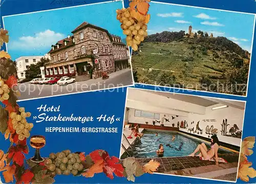 AK / Ansichtskarte Heppenheim Bergstrasse Hotel Starkenburger Hof Hallenbad Panorama Kat. Heppenheim (Bergstrasse)