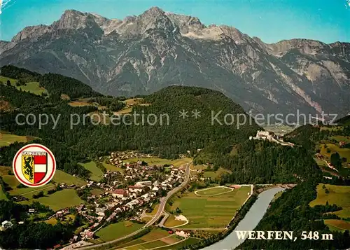 AK / Ansichtskarte Werfen Salzburg Fliegeraufnahme Festung Hohenwerfen Hagengebirge  Kat. Werfen