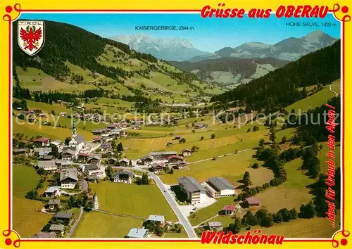 AK / Ansichtskarte Oberau Wildschoenau Tirol Fliegeraufnahme Kaisergebirge Hohe Salve 