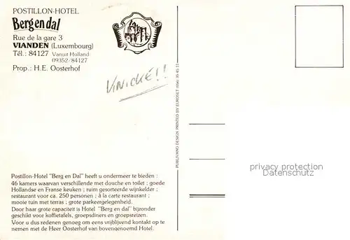 AK / Ansichtskarte Vianden Postillon Hotel Berendal 