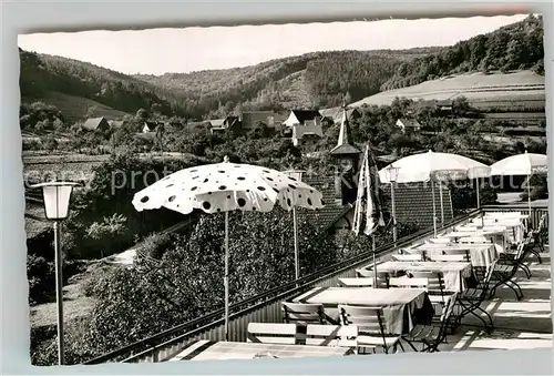 AK / Ansichtskarte Langenthal Odenwald Gasthof Pension zur Linde Terrasse Kat. Hirschhorn (Neckar)