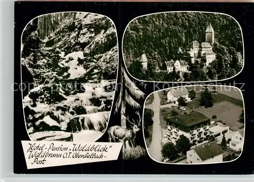 AK / Ansichtskarte Oberdielbach Wasserfall Fliegeraufnahme Burg Kat. Waldbrunn
