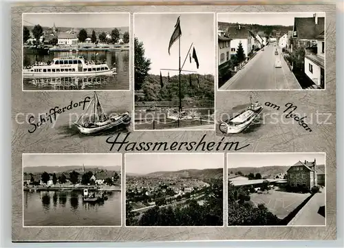 AK / Ansichtskarte Hassmersheim Teilansicht Personenschiff Anlegestelle Kat. Hassmersheim