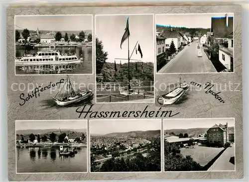 AK / Ansichtskarte Hassmersheim Personenschiff Teilansicht Anlegestelle Panorama  Kat. Hassmersheim