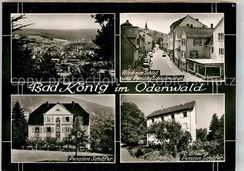 AK / Ansichtskarte Bad Koenig Odenwald Blick zum Schloss Pension Schaefer Teilansicht  Kat. Bad Koenig