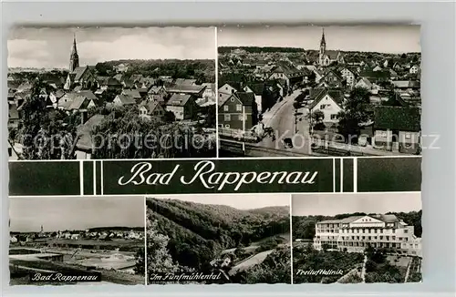 AK / Ansichtskarte Bad Rappenau Stadtpanorama mit Kirche Freibad Freiluftklinik Fuenfmuehlental Bromsilber Kat. Bad Rappenau