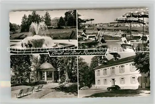 AK / Ansichtskarte Bad Rappenau Solebrunnen Brunnentempel Kurhotel Restaurant Terrasse Bromsilber Kat. Bad Rappenau