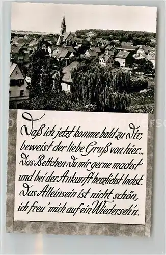 AK / Ansichtskarte Bad Rappenau Stadtbild mit Kirche Gedicht Bromsilber Kat. Bad Rappenau
