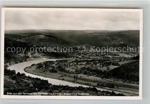 AK / Ansichtskarte Dilsberg Blick von der Terrasse des Gasthofs zur schoenen Aussicht Neckartal Kat. Neckargemuend