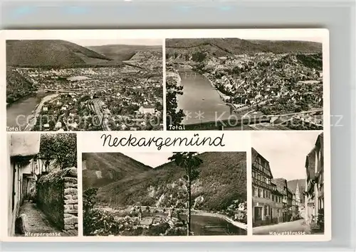 AK / Ansichtskarte Neckargemuend Panorama Neckartal Fliegeraufnahme Gasse Haupstrasse Kat. Neckargemuend