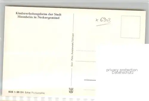 AK / Ansichtskarte Neckargemuend Kindererholungsheim der Stadt Mannheim Kat. Neckargemuend