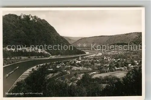 AK / Ansichtskarte Neckargerach Panorama Neckartal mit Minneburg Kat. Neckargerach