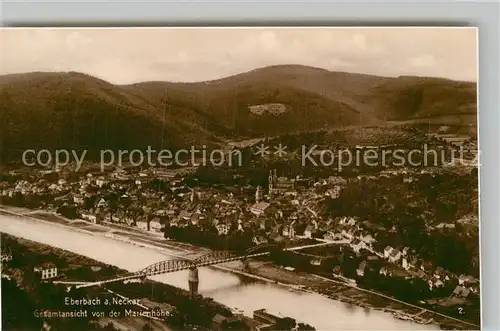 AK / Ansichtskarte Eberbach Neckar Panorama von der Marienhoehe Kat. Eberbach