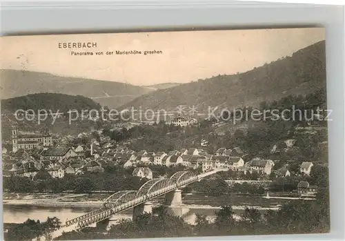 AK / Ansichtskarte Eberbach Neckar Panorama Blick von Marienhoehe Kat. Eberbach