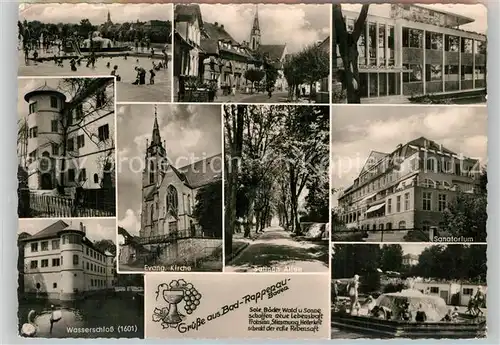 AK / Ansichtskarte Bad Rappenau Wasserschloss Sanatorium Salinenallee Kirche Soleschwimmbad Kat. Bad Rappenau